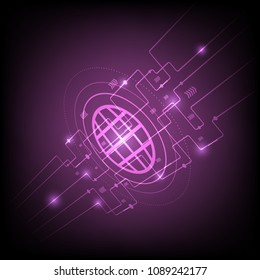 Hi-tech pink digital technology concept, stock vector