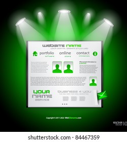 Plantilla de sitio web de negocios Hitech Style para sitios corporativos elegantes con muchos elementos de diseño incluidos. Las sombras son transparentes.