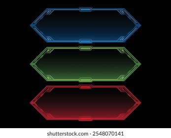 Hi-tech style colorful frame for video games