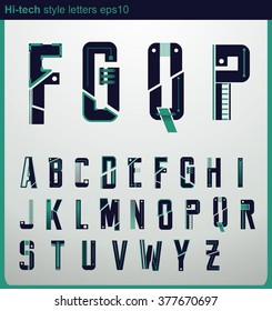 Hi-tech style  letters