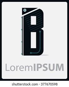 Hi-tech style Logo  letter B