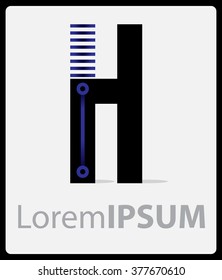 Hi-tech style Logo  letter H