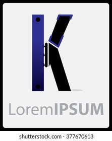 Hi-tech style Logo  letter K