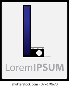 Hi-tech style Logo  letter L