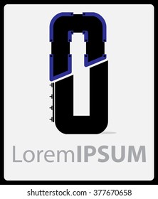 Hi-tech style Logo  letter O
