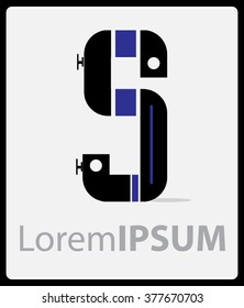 Hi-tech style Logo  letter S