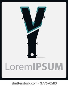 Hi-tech style Logo  letter Y