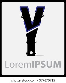 Hi-tech style Logo  letter Y