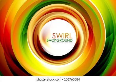 Hi-tech swirl abstract swirl shaped colorful background. Eps10 fully editable illustration
