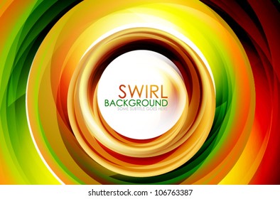 Hi-tech swirl abstract swirl shaped colorful background. Eps10 fully editable illustration