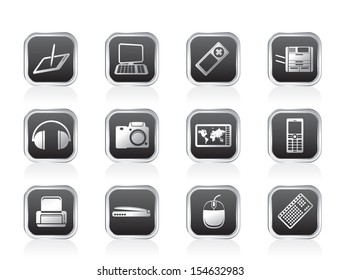 Hi-tech technical equipment icons - vector icon set 3