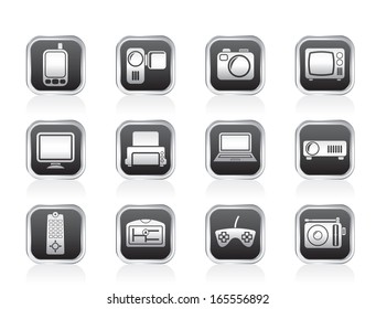 Hi-tech technical equipment icons - vector icon set