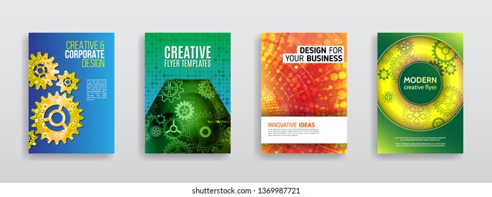 Hi-tech technology background with gear and various elements.
Business brochure vector template. Abstract cover modern layout.
Annual report, poster, flyer.