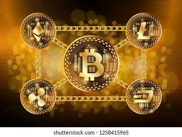 Hi-tech technology concept, abstract background. Illustration use for decorating websites, applications and graphics.