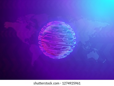 Hi-tech technology concept, abstract background. Illustration use for decorating websites, applications and graphics.