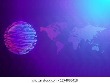 Hi-tech technology concept, abstract background. Illustration use for decorating websites, applications and graphics.