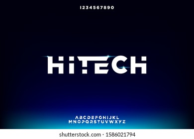 hitech, technology theme Bold modern. futuristic sans serif font. typography vector design