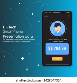 Hi-Tech unpaid earning design interface for your smartphone or mobile application.