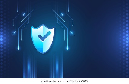 Hi-tech various background. Cyber security for business and internet projects. Vector illustration of data security services. Data protection, privacy, and internet security concept.