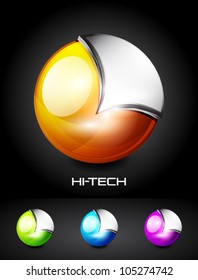 Icono de esfera 3d vector de alta tecnología