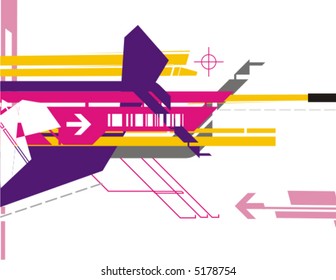 Hi-tech vector background series with arrow details.