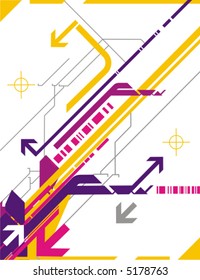 Hi-tech vector background series with arrow details.