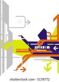 Hi-tech vector background series with arrow details.