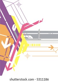 Série de fundo vetor de alta tecnologia com detalhes de seta.