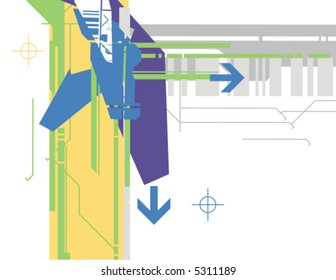 Hi-tech vector background series with arrow details.