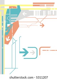 Hi-tech vector background series with arrow details.