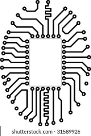 Hi-tech vector circuit board blank vignette