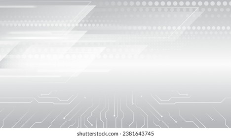 Hi-tech vector illustration with various technology elements. Abstract global sci fi concept. Digital internet communication on a grey background. Wide Cyber security internet and networking concept.