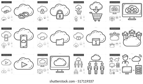 Hi-Tech vector line icon set isolated on white background. Hi-Tech line icon set for infographic, website or app. Scalable icon designed on a grid system.
