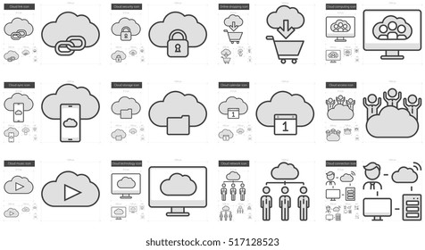 Hi-Tech vector line icon set isolated on white background. Hi-Tech line icon set for infographic, website or app. Scalable icon designed on a grid system.