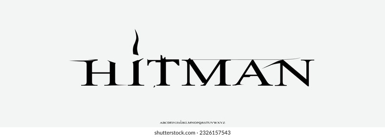 Hitman, abstract technology alphabet tech font. digital space typography vector illustration design