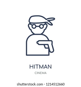 hitman icon. hitman linear symbol design from Cinema collection. Simple outline element vector illustration on white background.