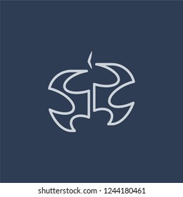 hitman icon. Trendy flat vector line hitman icon on dark blue background from Cinema collection. 