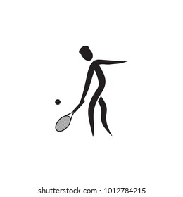 hitting the ball in tennis icon. Element of figures of sportsman icon. Premium quality graphic design icon. Signs, symbols collection icon for websites, web design, mobile app on white background