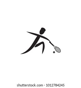 hitting the ball in tennis icon. Element of figures of sportsman icon. Premium quality graphic design icon. Signs, symbols collection icon for websites, web design, mobile app on white background