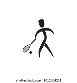 hitting the ball in tennis icon. Element of figures of sportsman icon. Premium quality graphic design icon. Signs, symbols collection icon for websites, web design, mobile app on white background