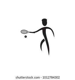 hitting the ball in tennis icon. Element of figures of sportsman icon. Premium quality graphic design icon. Signs, symbols collection icon for websites, web design, mobile app on white background