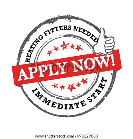  Hitting fitters needed - Apply now! immediate start  -  Job advertising / Job offer - Grunge label. Print colors used