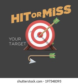 Hitting target - vector illustration