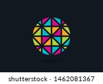 Hittite Sun Logo. Icon design element. Colorful circular logo.