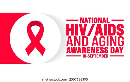 HIV AIDS and aging awareness day background or banner design template. Holiday concept. Template for background, banner, card, poster, placard, design template with unique shapes with standard color.