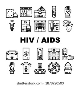 Hiv Aids Disease Collection Icons Set Stock Vector (Royalty Free ...