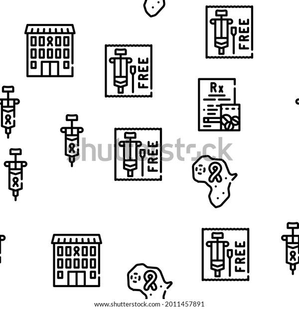 Hiv Aids Disease Vector Seamless Pattern Stock Vector (Royalty Free ...