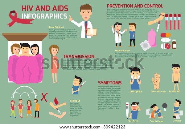 Hiv Aids Elements Infographics Vector Illustration Stock Vector ...