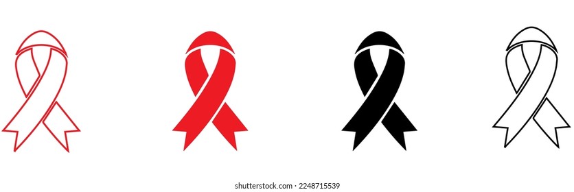 conjunto aislado de vectores de iconos de ayuda por hiv