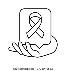 Icono de línea de conciencia de VIH. Vector de conciencia de VIH. Ilustración negra de contorno aislado